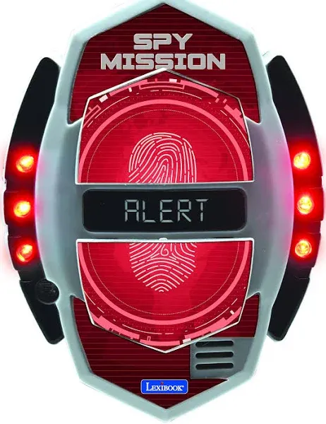 Lexibook - Spy Mission, Spy Motion Detector with Alarm, Light Effects, Detection up to 30 Centimeters, Black/red, RPSPY05