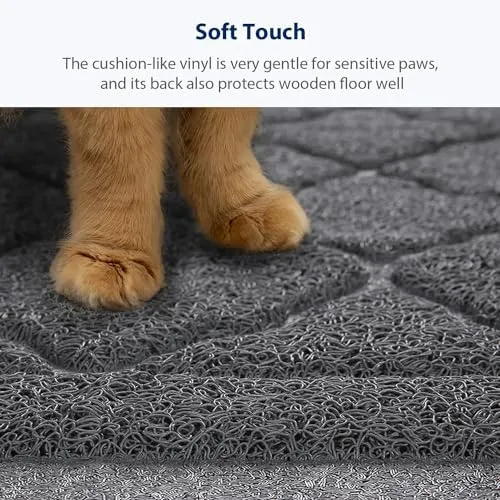 Cat Litter Box Mat, Kitty Premium PVC Pad, Durable Trapping Rug, Phthalate Fr...