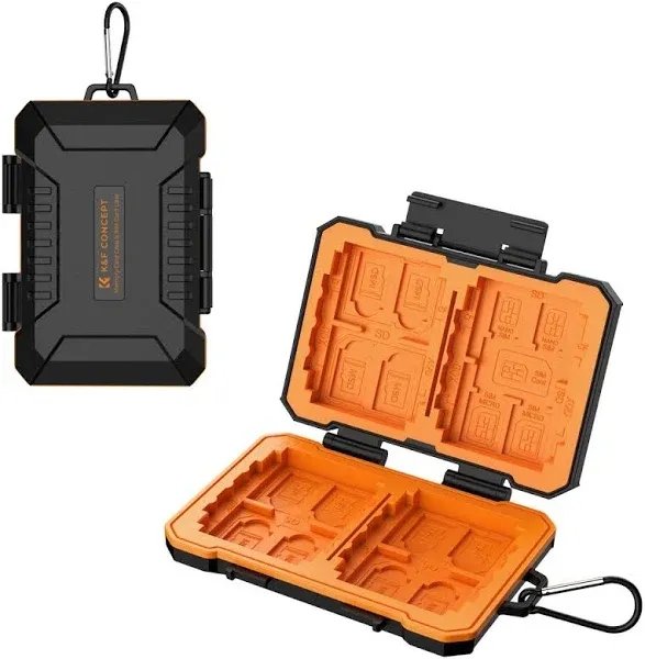 Memory Card Case with 25 Slots, Anti-Shock Carrying Case for 4 SD Cards, 4 CF Cards or 4XQDs