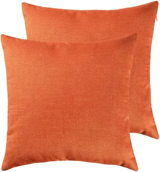 Orange Decorative Throw Pillow Cover for Sofa Couch Bedroom Car Cotton Linen ...