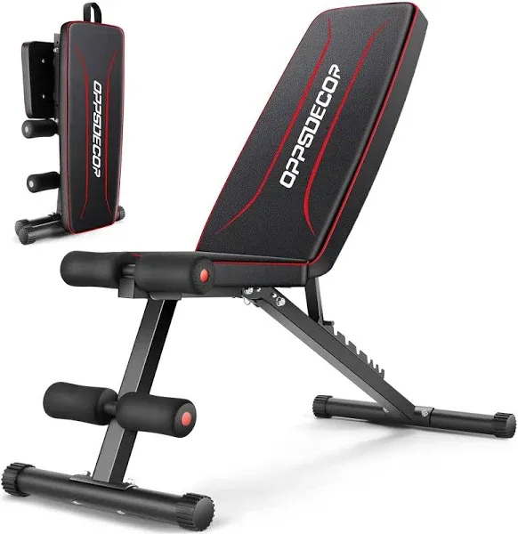 OPPSDECOR Weight Bench for Home Gym, Fast Foldable Workout Bench Press for Ho...