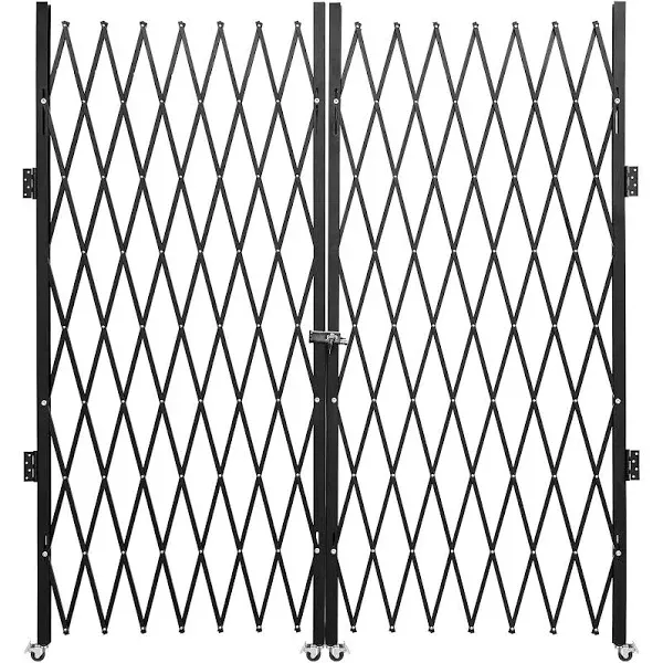 VEVOR Double Folding Security Gate Rolling Door Gate 5' H x 10' W Scissor Gate