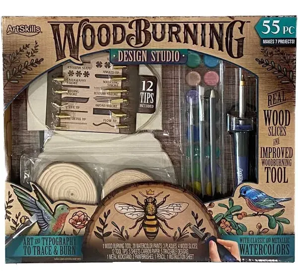 ArtSkills Wood Burning Tool Kit - 55 Piece Deluxe Woodburning Arts and Craft Kit for Teens and Adults