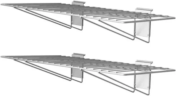 CROWNWALL Wire Bracket Shelf 24 &#034; L X 12 &#034; W, Steel Material (2-Pack) In Gray