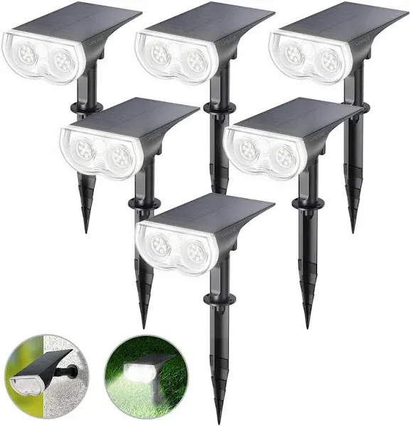 Linkind STARRAY Solar Outdoor Lights, Solar Spot Lights Outdoor Waterproof IP67, Daylight & Warm White Auto On/Off Solar Landscape Spotlights for