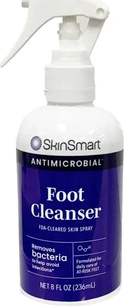 SkinSmart Daily Foot Cleanser for At-Risk Feet, Removes Bacteria to Help Avoid Infections, 8 ounce Spray