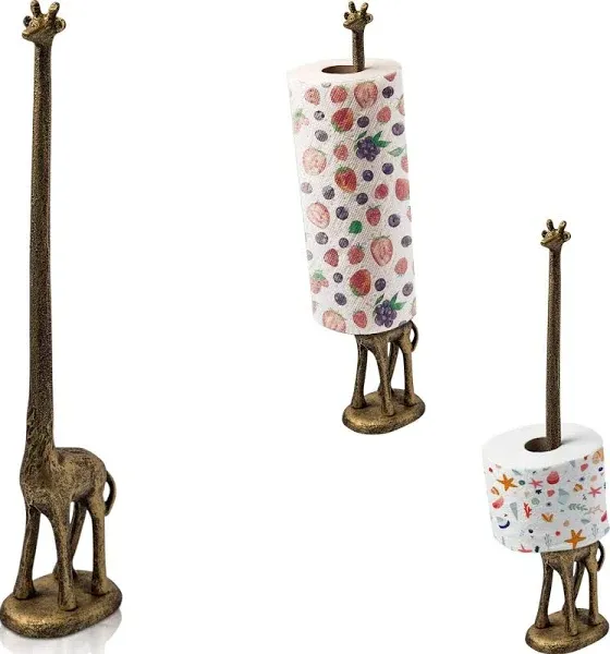 Paper Towel Holder or Free Standing Toilet Paper Holder- Cast Iron