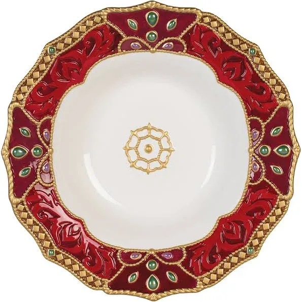 Fitz and Floyd Renaissance Holiday Christmas Serving Round Bowl [49-666]