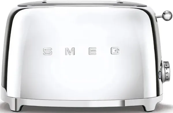 Smeg TSF01CRUS 50's Retro Style Toaster Bundle with Bamboo Tongs - (Cream) 2 Slice