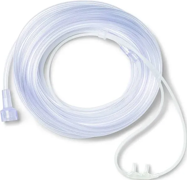 Medline Supersoft Oxygen Cannula with Standard Connector, Adult, 7' Tubing 50/Case