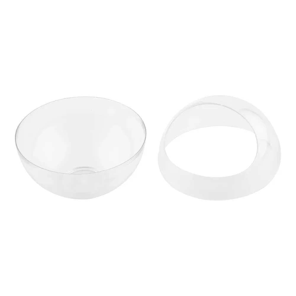 Restaurantware 3 Ounce Dessert Cups 100 Sphere Shaped Tasting Cups - 2-Piece Design Dome Lid with Opening Included Clear Plastic Appetizer