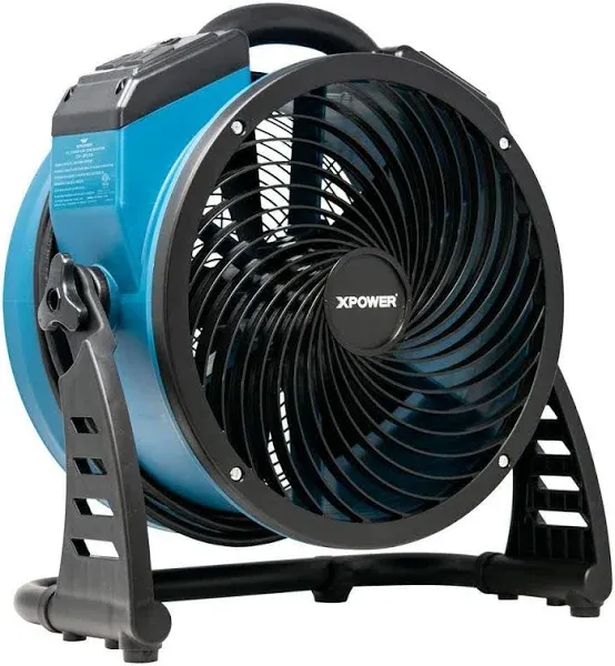 XPOWER FC-250AD DC Motor Heavy Duty Industrial High Velocity Whole Room Air Mover Air Circulator Utility Floor Fan with Daisy Chain, Variable Speed, Timer, 13 inch, 1560 CFM