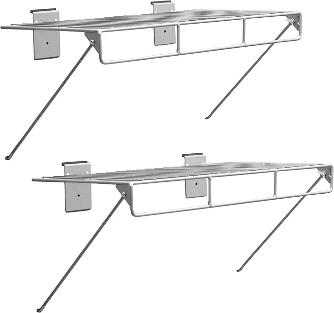 CrownWall 24 in. L x 12 in. W Slatwall Wire Shelf with Rail (2-Pack)