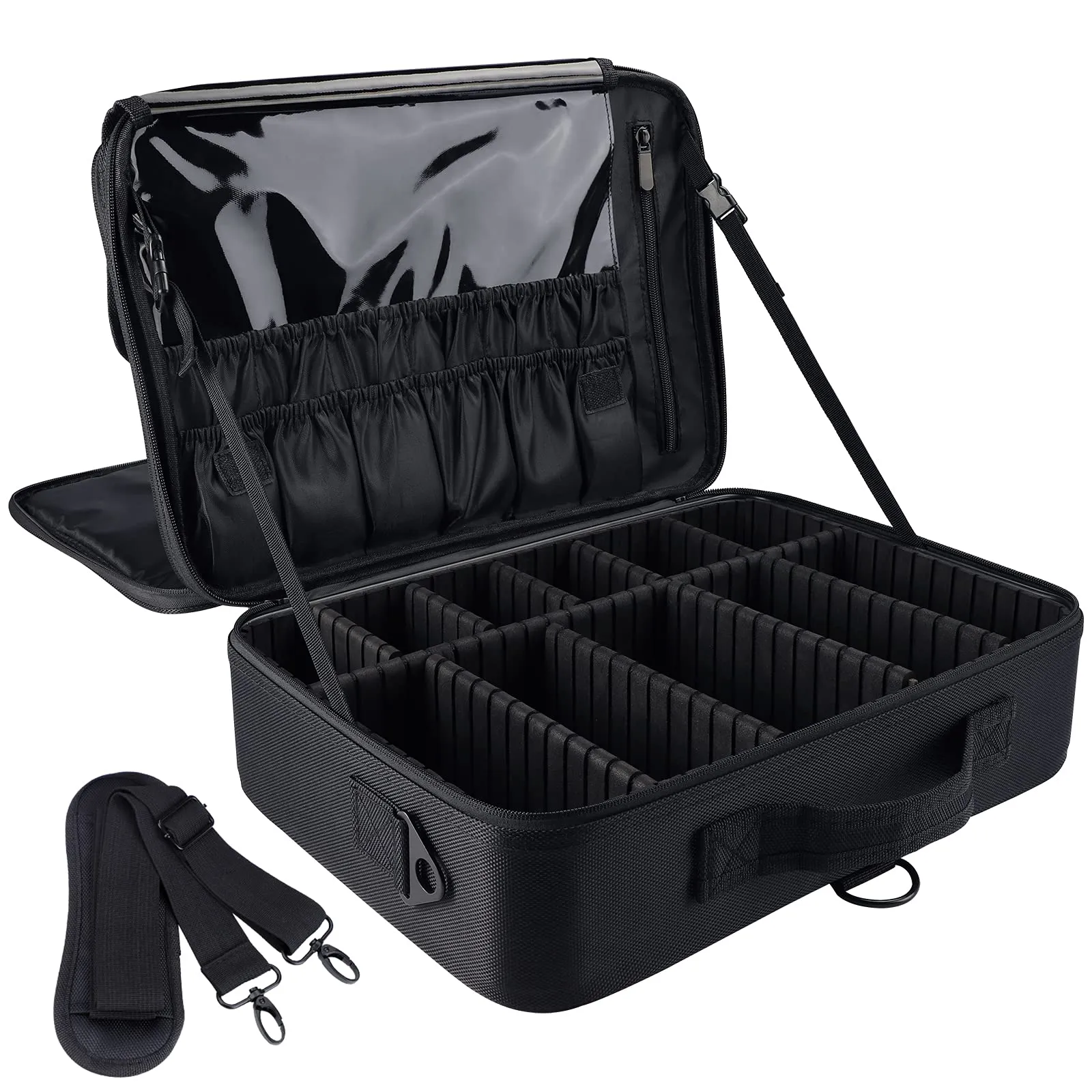 Makeup Case Travel Makeup Train Case Organizer Cosmetic Bag Portable Adjustable