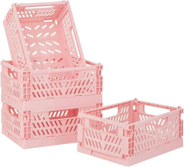 Farmlyn Creek 4 Pack White Plastic Baskets with Gray Handles