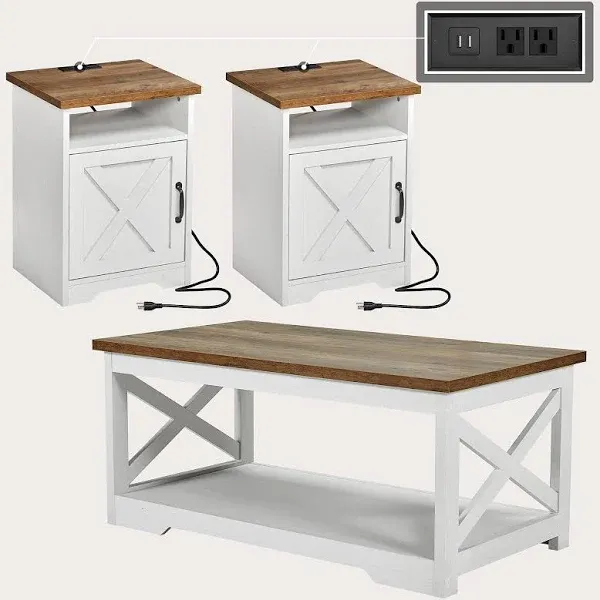 Amerlife 3-Piece Farmhouse Table Set