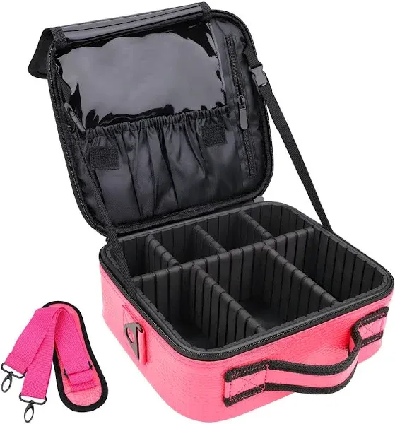 JOURMON Makeup Case Travel Makeup Train Case Organizer Cosmetic Bag Portable ...