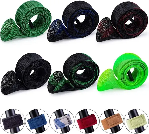 Koogel 6 Set Fishing Rod Cover, 6 Pcs Fishing Rod Sleeve 6 Pcs Fishing Rod Belts ...