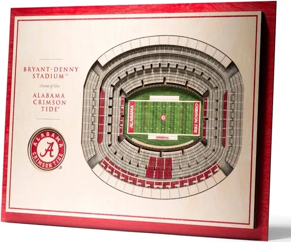 Alabama Crimson Tide 3D Stadium Wall Art