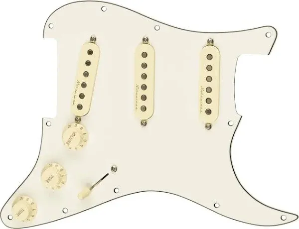 Fender Pre-Wired Strat Pickguard - Vintage Noiseless SSS - Parchment