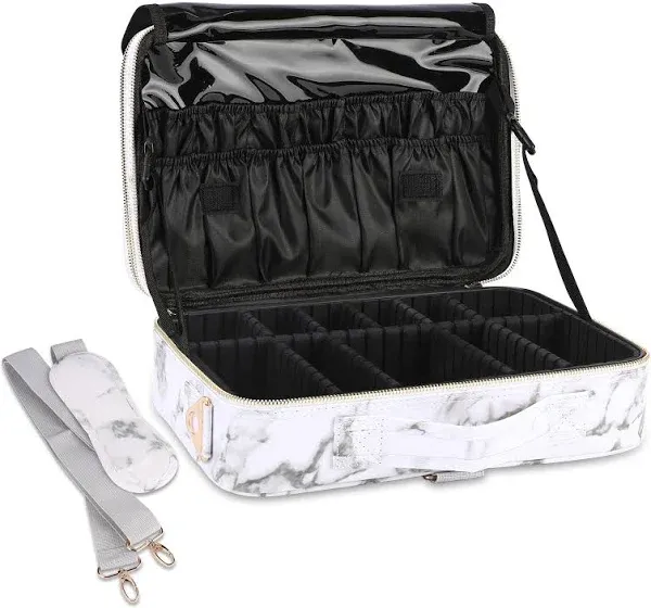 JOURMON Makeup Case Travel Makeup Train Case Organizer Cosmetic Bag Portable ...