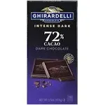 Ghirardelli Dark Chocolate, Intense Dark, 72% Cacao - 3.5 oz