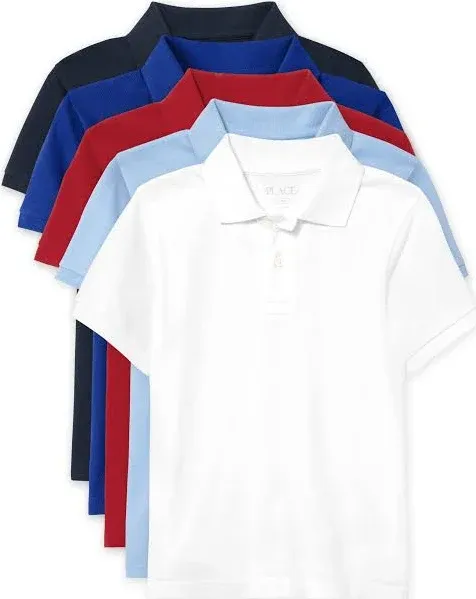 Boys Uniform Pique Polo 5-Pack - Multi