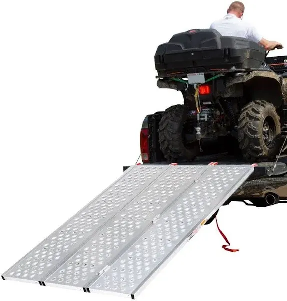 Black Widow, 6ft. 5-1/4Inch x 54-3/8Inch Alum. Tri-Fold ATV Ramp, Material Aluminum, Capacity 1500 lb, Model TFP-7754