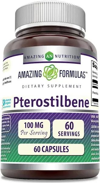 Amazing Formulas Pterostilbene Supplement 100 Mg per Serving