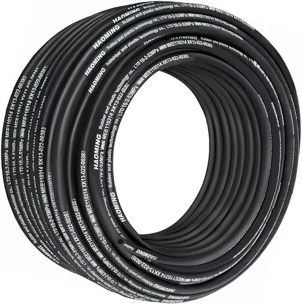 VEVOR 328 ft. Rubber Hydraulic Hoses with 2 High-Tensile Steel Wire Braid Black