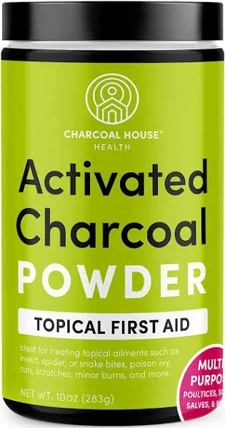 Charcoal House Health Activated Charcoal Powder Topical First Aid New 3/25