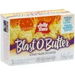 Jolly Time Blast O Butter, Ultimate Movie Theater Butter Microwave Popcorn, 3.2oz Sharing Bag, 3 Bags Per Carton (Blast O Butter, 3.2 Ounce (Carton of 3))