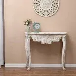 Kate and Laurel Wyldwood Country French Solid Wood Console Table (Rustic White)