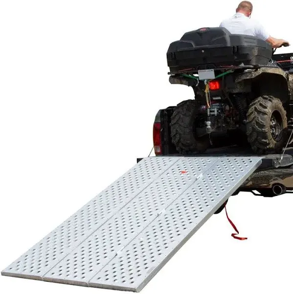 Black Widow, 6ft. 5-1/4Inch x 54-3/8Inch Alum. Tri-Fold ATV Ramp, Material Aluminum, Capacity 1500 lb, Model TFP-7754