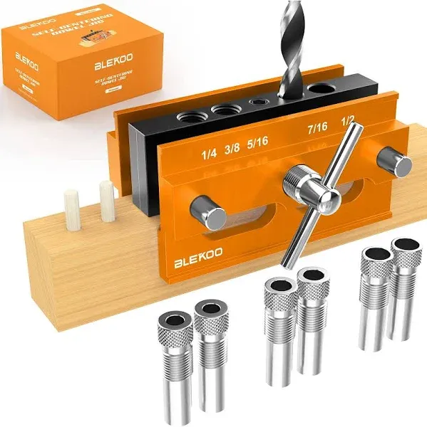 BLEKOO Self Centering Doweling Jig Kit Drill Jig For Straight Holes Biscuit Join