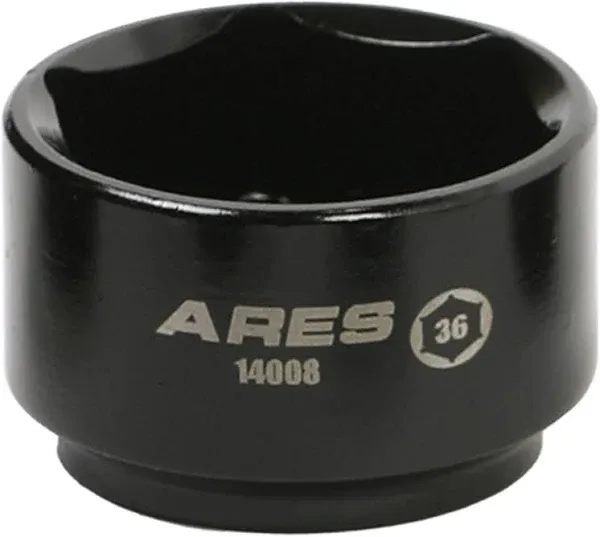 ARES 14008 – 36mm Low Profile Fuel Filter Socket - Low Profile Design for Easy Access - Chrome Vanadium Steel with Manganese Phosphate Coating to Resist Rust and Corrosion