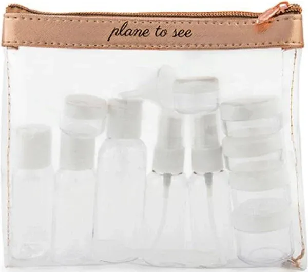 MIAMICA Women's Clear Travel Bottle Kit