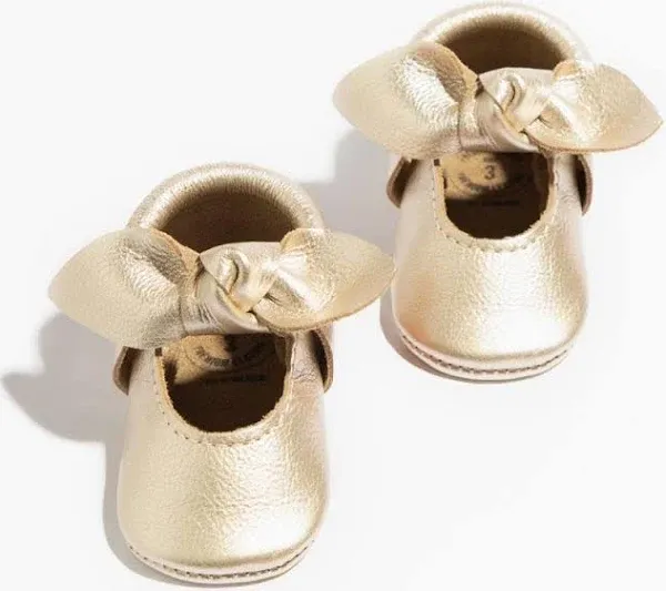 Soft Sole Platinum Knotted Bow Baby Kids Shoe