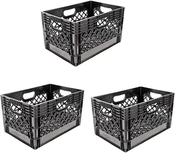 Juggernaut 16 Quart Storage Stackable Storage Crate with Handles (2 Pack)