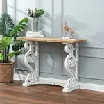 Kate and Laurel Wyldwood Country French Solid Wood Console Table (Rustic White)