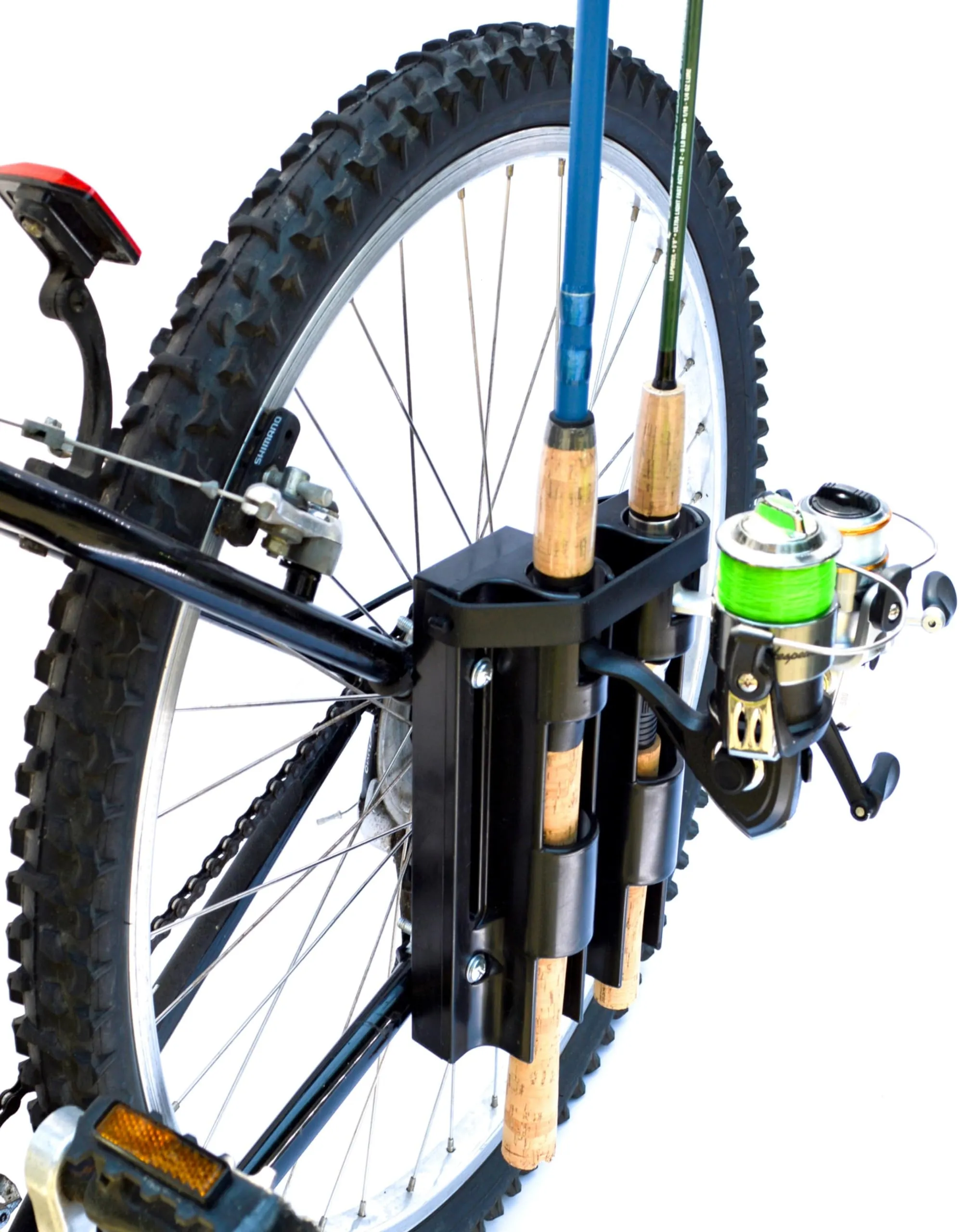 Bike Fisherman - Fishing Rod Holder, Hold 2 Rods, Easily Mount Fishing Poles to Bike, secures Fishing Rods for Bicycle Fishing