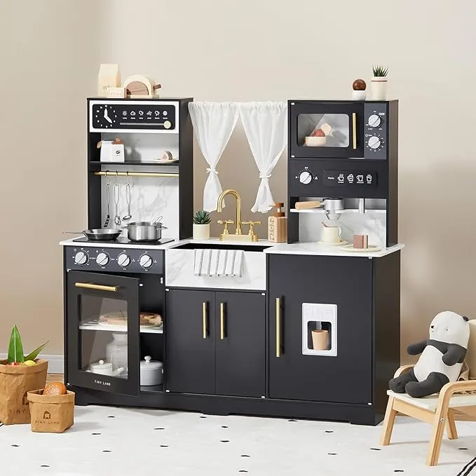 Tiny Land Trendy Black Style Play Kitchen