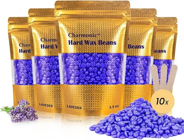 17.5 oz Hair Wax Beans by Charmonic, Hard Body Wax Beans, Hair Removal Depilatory Wax European Beads for Women Men 500g/