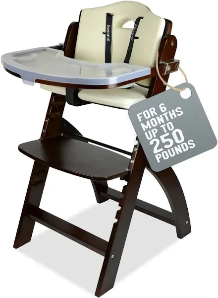 FREE 2-4 days SHIPPING NEW Abiie Beyond Junior Y High Chair Mahogany Cream