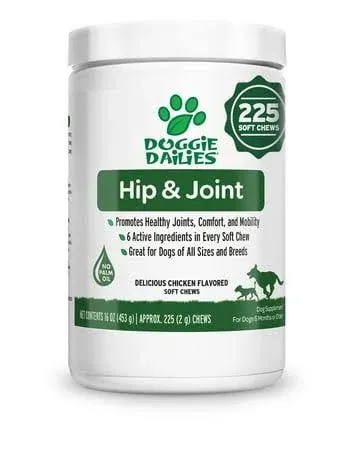 Doggie Dailies Glucosamine for Dogs, Advanced Hip and Joint Supplement for Dogs 