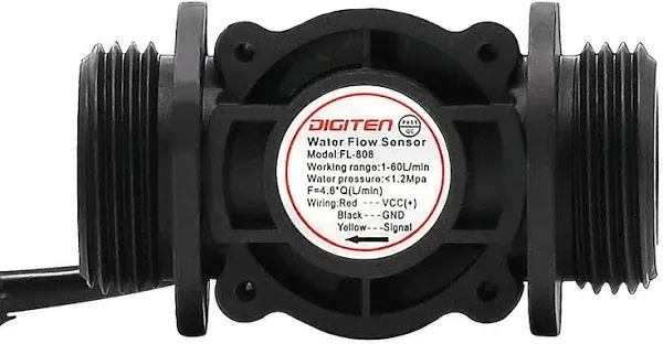 DIGITEN G1" Water Flow Hole Effect Sensor Switch Flow Meter Counter 1-60L / Min Flow Meter