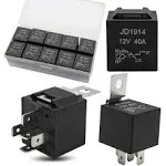 10 Pack 30/40 AMP Waterproof 5-Pin 12V Relay Switch （SPDT）for 12 Volt Automot...