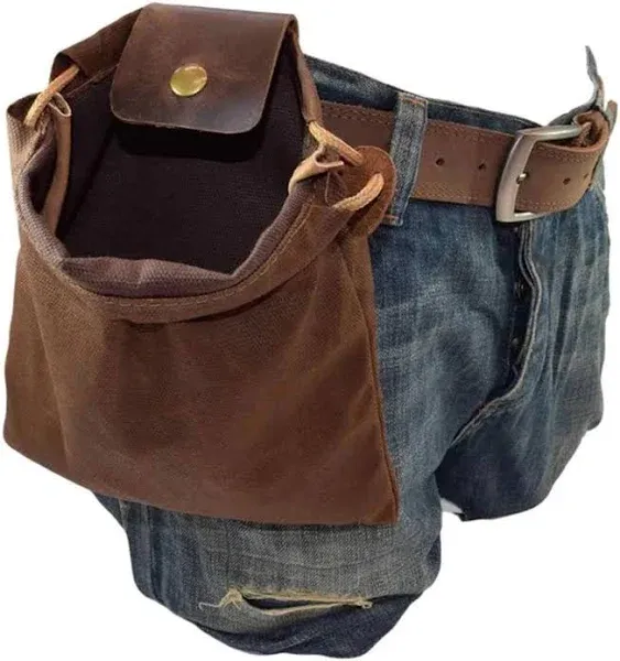 Foraging Bag Waxed Canvas Collapsible Outdoor Camping Foraging Pouch Mushroom...