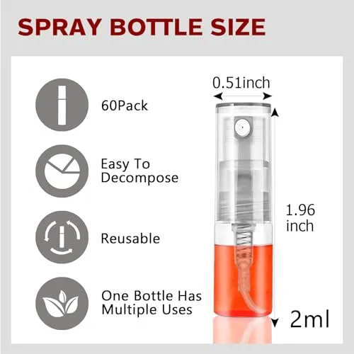 Mini Spray Bottle 3Ml, Refillable Glass Spray Bottle, Glass Bottle Atomizer, Per