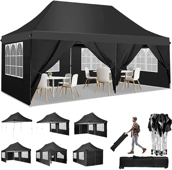 Canopy 10x20 ft Heavy Duty Commercial Party Tent Instant Gazebo with Roller Bag